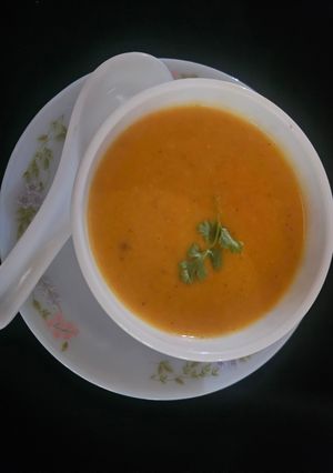 A picture of Dal sorba (protein rich healthy soup) one pot soup.
