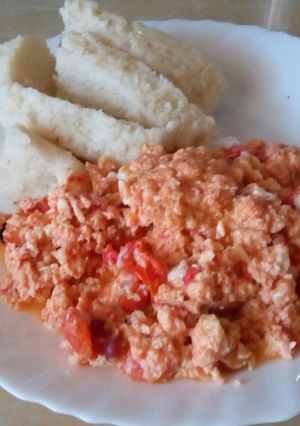 A picture of Ugali & Scrambled Eggs.