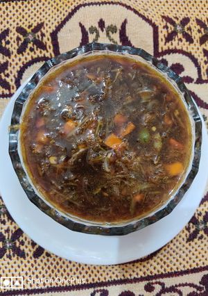A picture of Hot and sour soup.