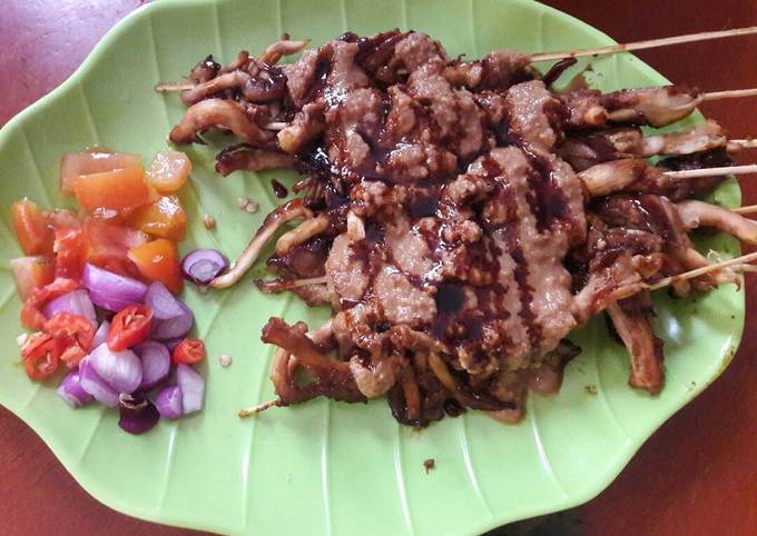 Anti Ribet, Memasak Sate jamur bumbu kacang Menu Enak Dan Mudah Dibuat