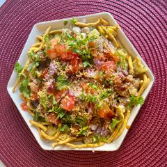 A picture of Aloo Chana Chaat.