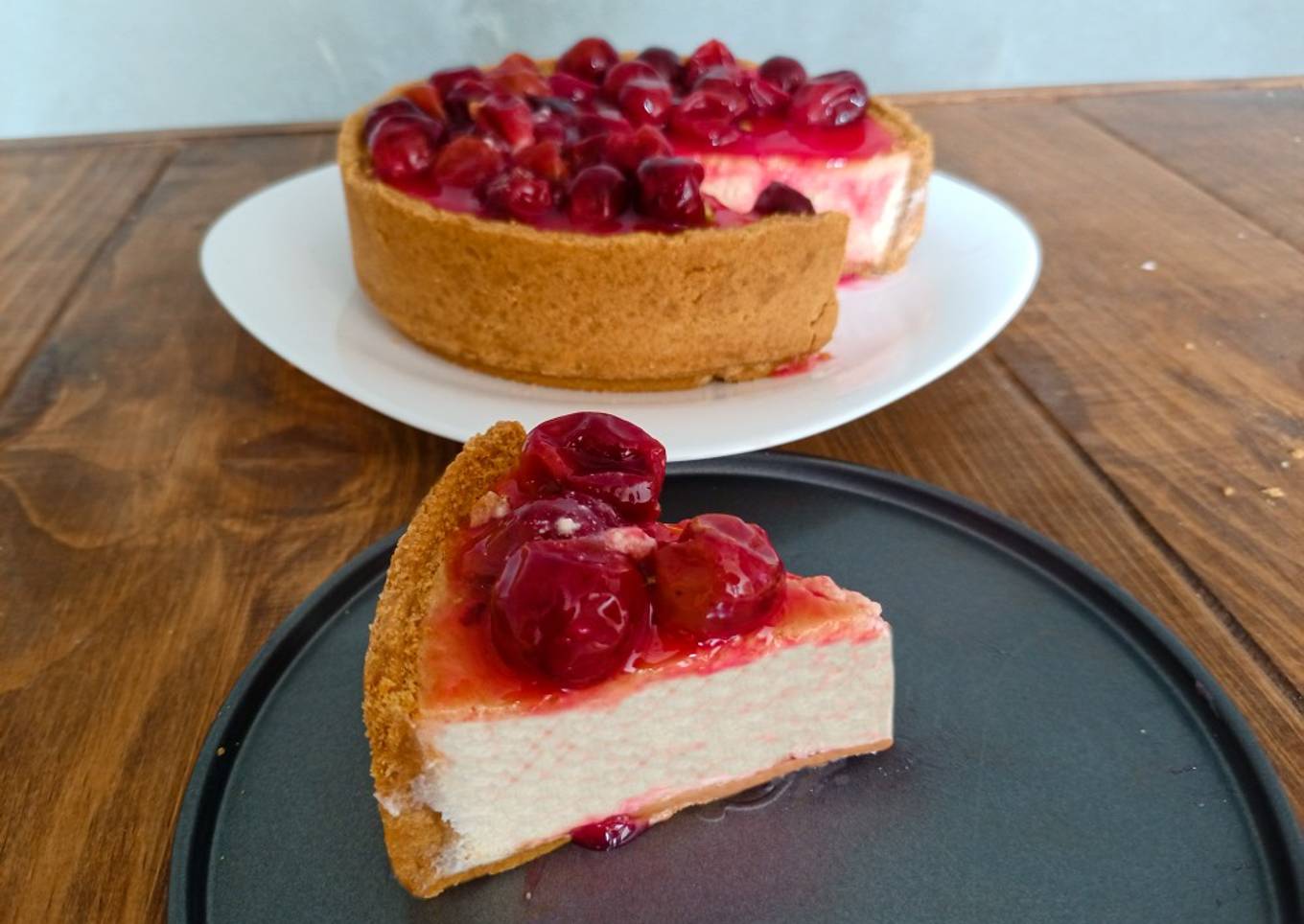 Cheesecake con compota de uva🍇