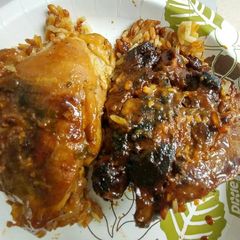 A picture of Honey garlic chicken.