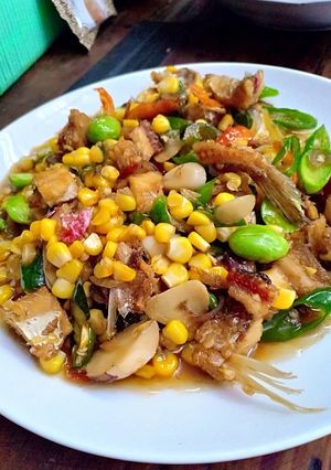 Foto resep Tumis ikan asin jagung manis