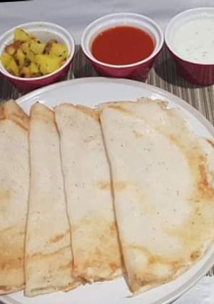 A picture of Proso millet ghee dhosa.