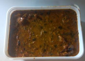 How to Recipe Perfect Ogbono soup with goat meat and dry fish