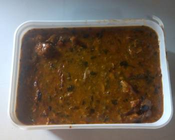 Easy Fast Cooking Ogbono soup with goat meat and dry fish Very Delicious