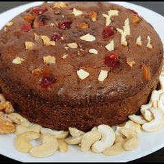 A picture of Eggless plum cake.