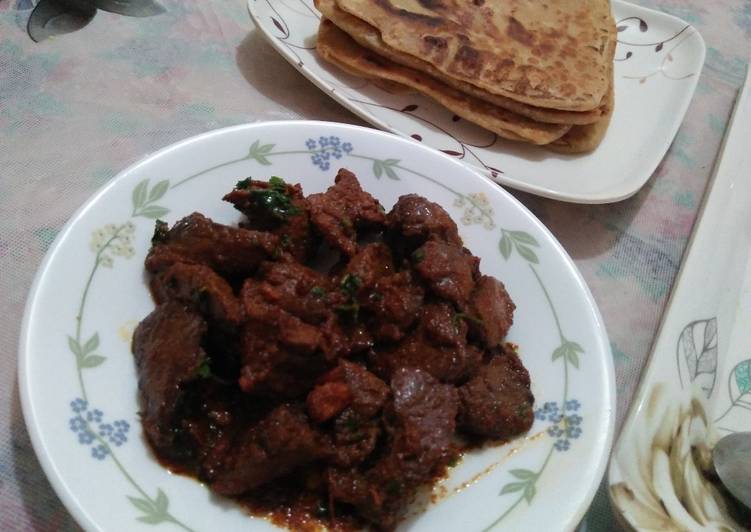 Recipe of Any-night-of-the-week Chicken kaleji with paratha