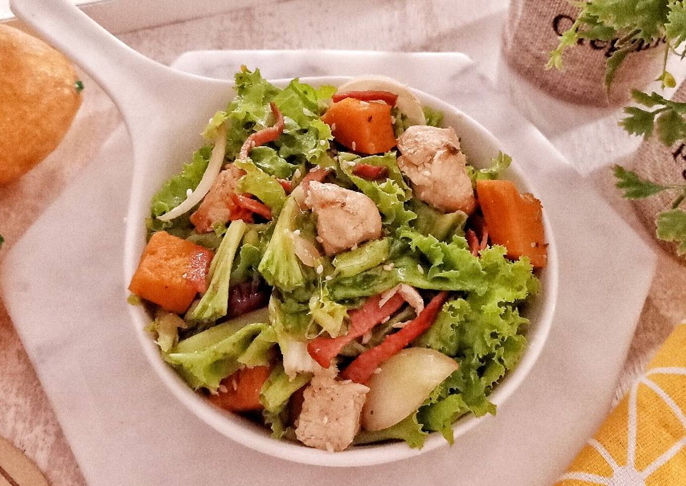 Salad Labu Ayam Panggang