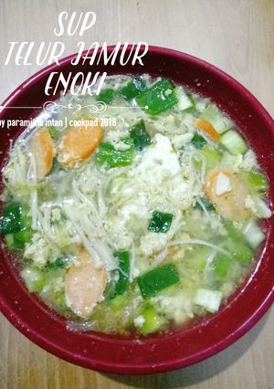 Foto resep Sup telur jamur enoki