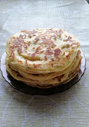 Фото Лепешки с сыром сулугуни и укропом.