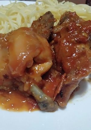 A picture of Fried Rabbit meat.