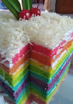 Foto resep Rainbow cake moist