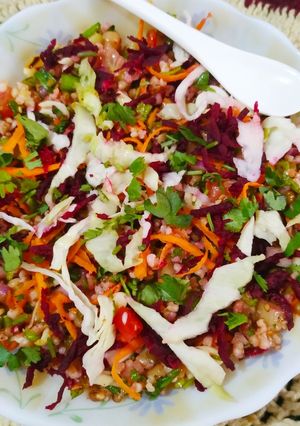 A picture of Healthy broken wheat and pulses salad.