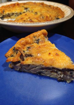 A picture of Crustless Mushroom Quiche (low carb friendly).