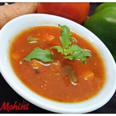 A picture of Tomato with mix veg soup.