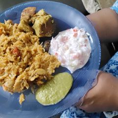 A picture of Mushroom pulao.