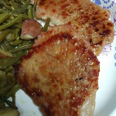 A picture of Honey Pork Cube Steak.