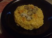 Una foto di risotto alla zucca