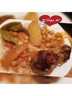 صورة لوصفة كسكس بالمرق والخضر
