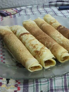 Una foto de Panqueques con dulce de leche