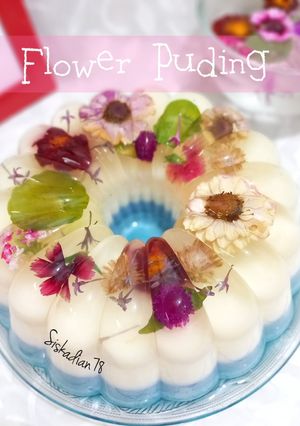 Foto resep Puding Susu Yogurt with Edible Flower / Hantaran / Gift
