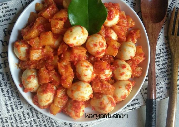 Ternyata ini lho! Resep termudah buat Balado Telur Kentang yang nagih banget