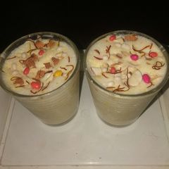 A picture of Almond's and vanilla milk shake.