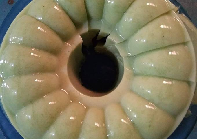 Resep Puding susu macha latte Anti Gagal