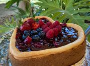 Una foto de cheesecake de blueberry