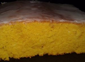 Una foto de Torta de zanahorias licuada