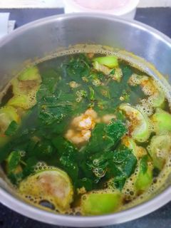 Hình của món Canh mồng tơi, mướp nấu tôm.
