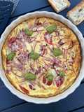 ☆Fritatta Caprese aux Tomates, Jambon fumé et Pesto☆