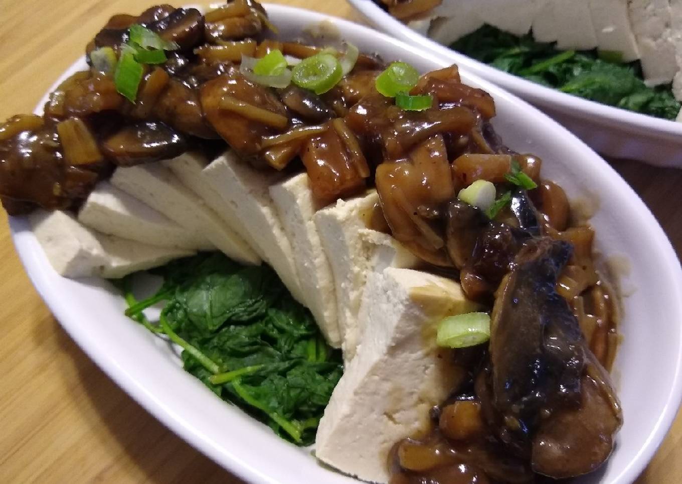 Steamed Tofu with Mushrooms & Dried Scallops