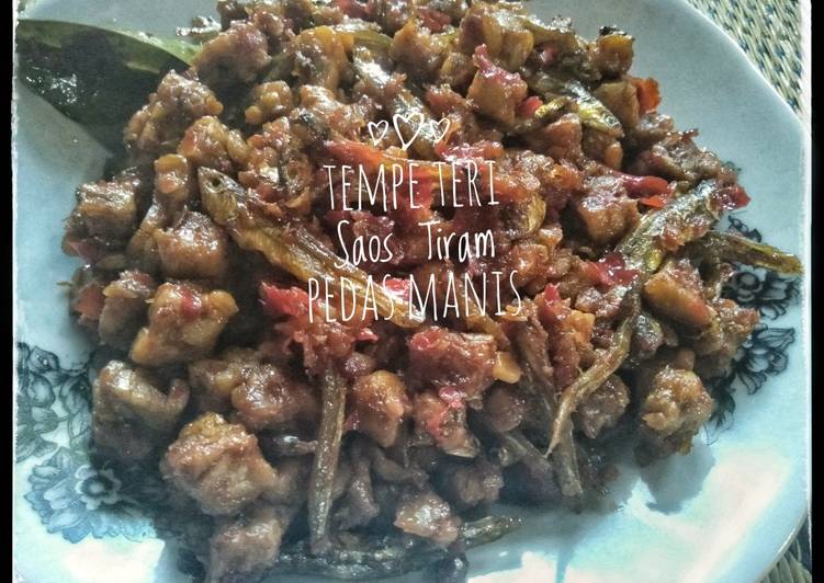 Langkah meracik Tempe Teri Saos Tiram pedas manis, Enak Banget