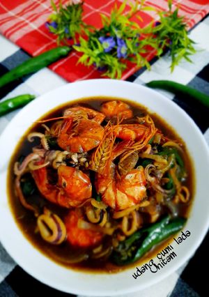 Foto resep Udang cumi lada hitam