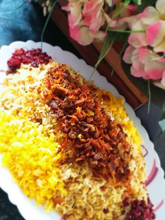 عکسی از دستور □زرشک پلو با مرغ ریش ریش□