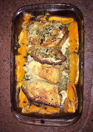 Una foto de Churrascos al horno con boniato