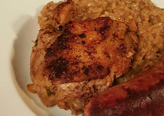 Spiced Lemon-pepper Chicken and Sausage Risotto