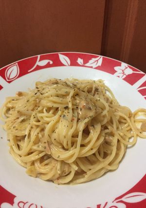 Foto resep Spaghetti carbonara tuna