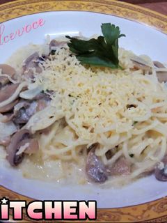 Foto resep Spaghetti Mushroom Carbonara