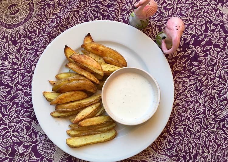 Kartoffelecken Mit Joghurtdip Rezept Von Sophie V Cookpad