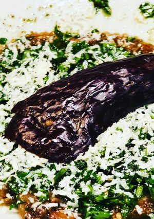 Una foto de Carpaccio di Melanzana - Carpaccio de Berenjena con Queso Costeño