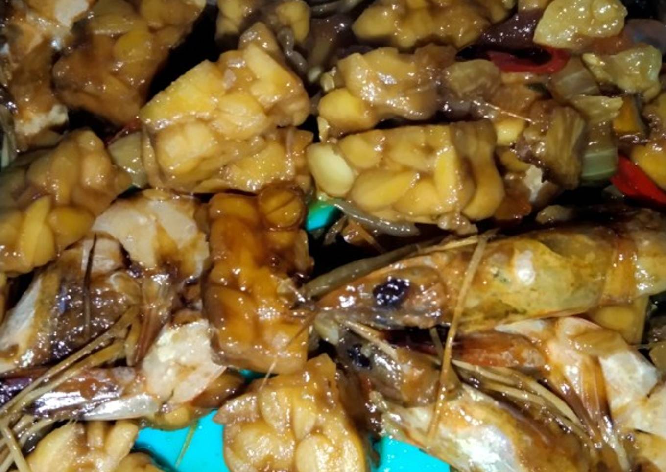 Tempe dan Udang Kecap