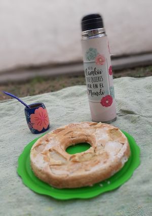 Una foto de Torta invertida de manzana 🍏
