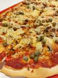 Fácil y rico! Pizza de mariscos con alcaparras :)