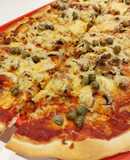Fácil y rico! Pizza de mariscos con alcaparras :)