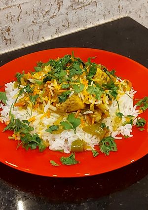 عکسی از دستور پلو مرغ مخلوط