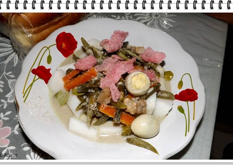 Langkah memasak Lontong sayur yang nikmat